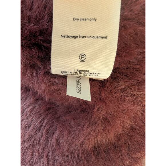 NWT L'Agence Harriet Fuzzy Knit Blouson Sleeve Cardigan Size XXL Burgundy #3D511 - Picture 10 of 11